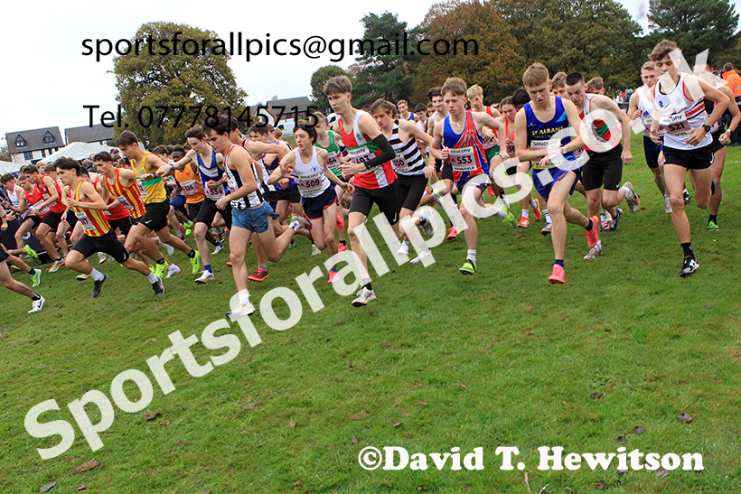 Junior Mens 2024 National Cross Country Relays, Berry Hill Park, Mansfield.   Photo: David T. Hewitson/Sports for All Pics